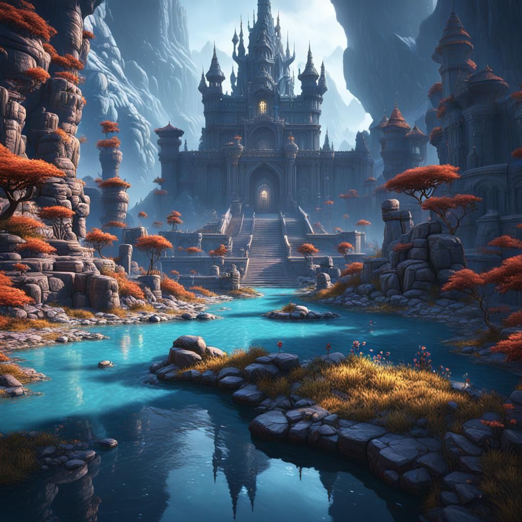 Fantastical Matte Painting in Deep Color, 8K