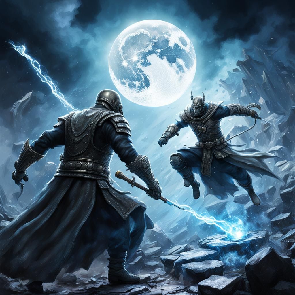 Knights in Silver Armor Fight Dragon