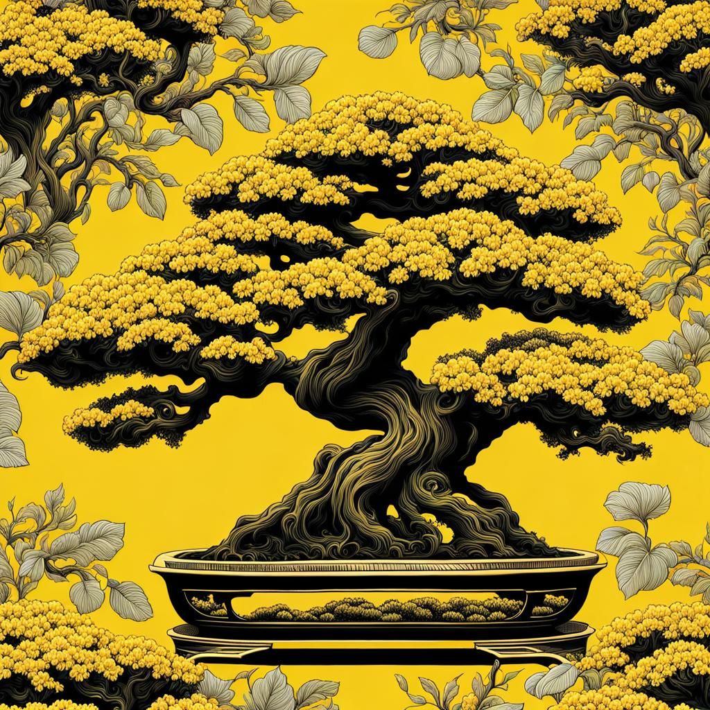 Yellow bonsai tree