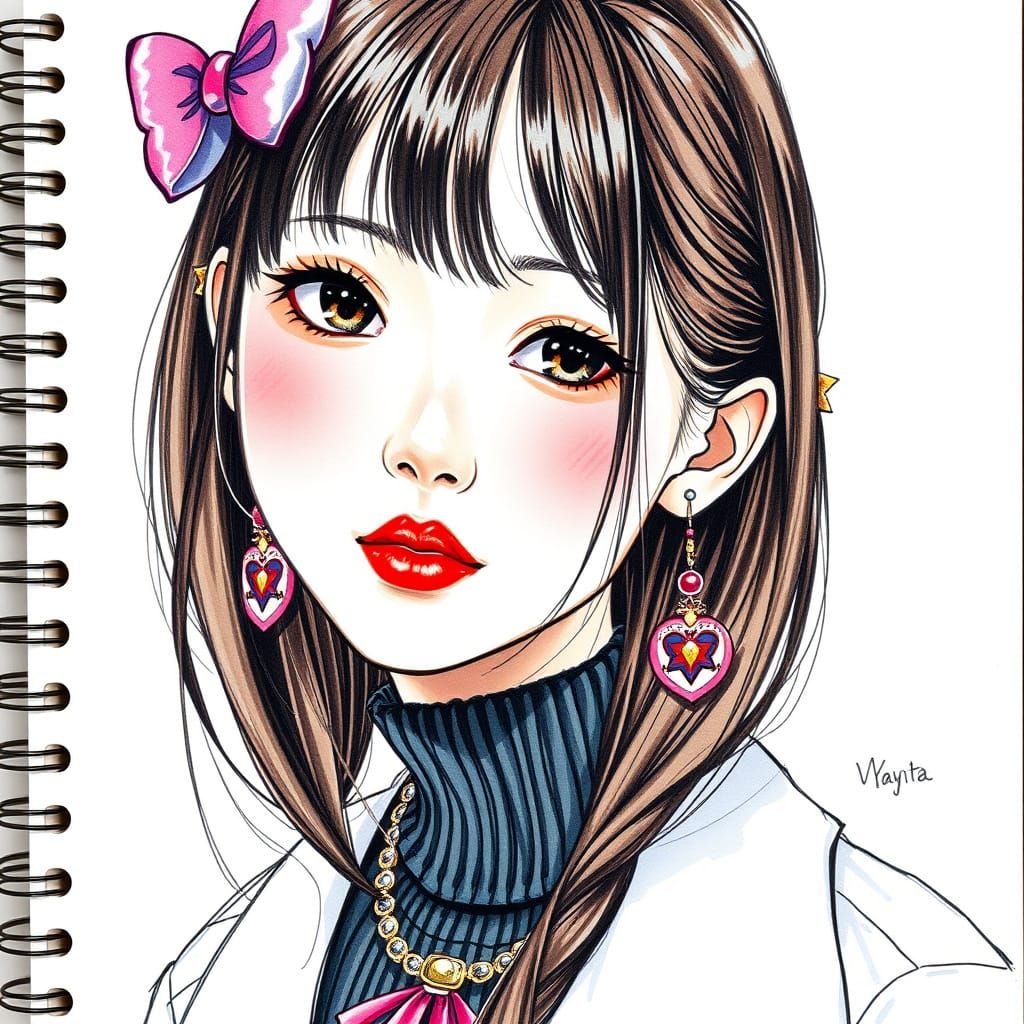 Colorful Decora Kei Fashion Sketch