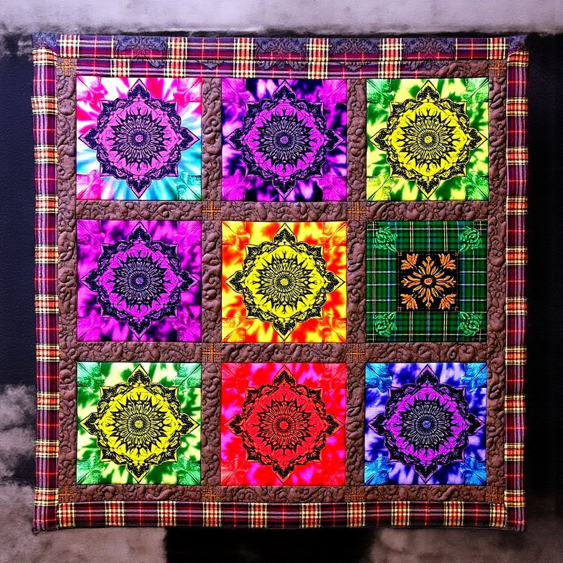 Luminous Embroidered Fantasy Quilt Squares