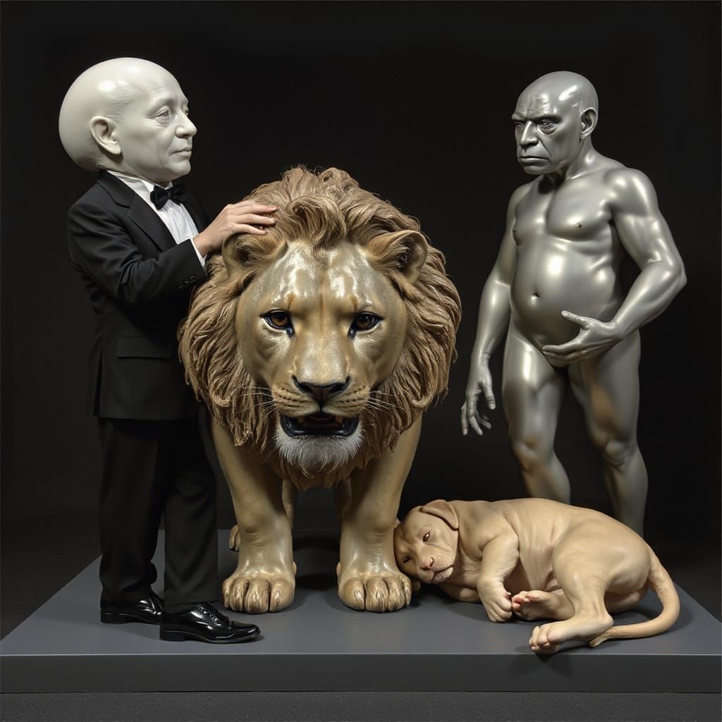 Lion Tamer in Surrealist Pop Art Style