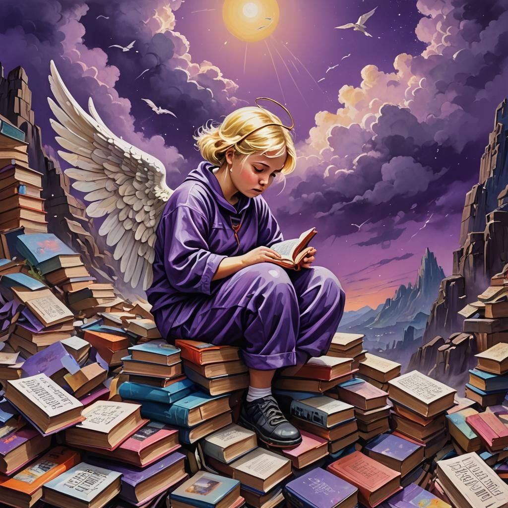 Angel Praying Over World's Sadness: Graffiti Art