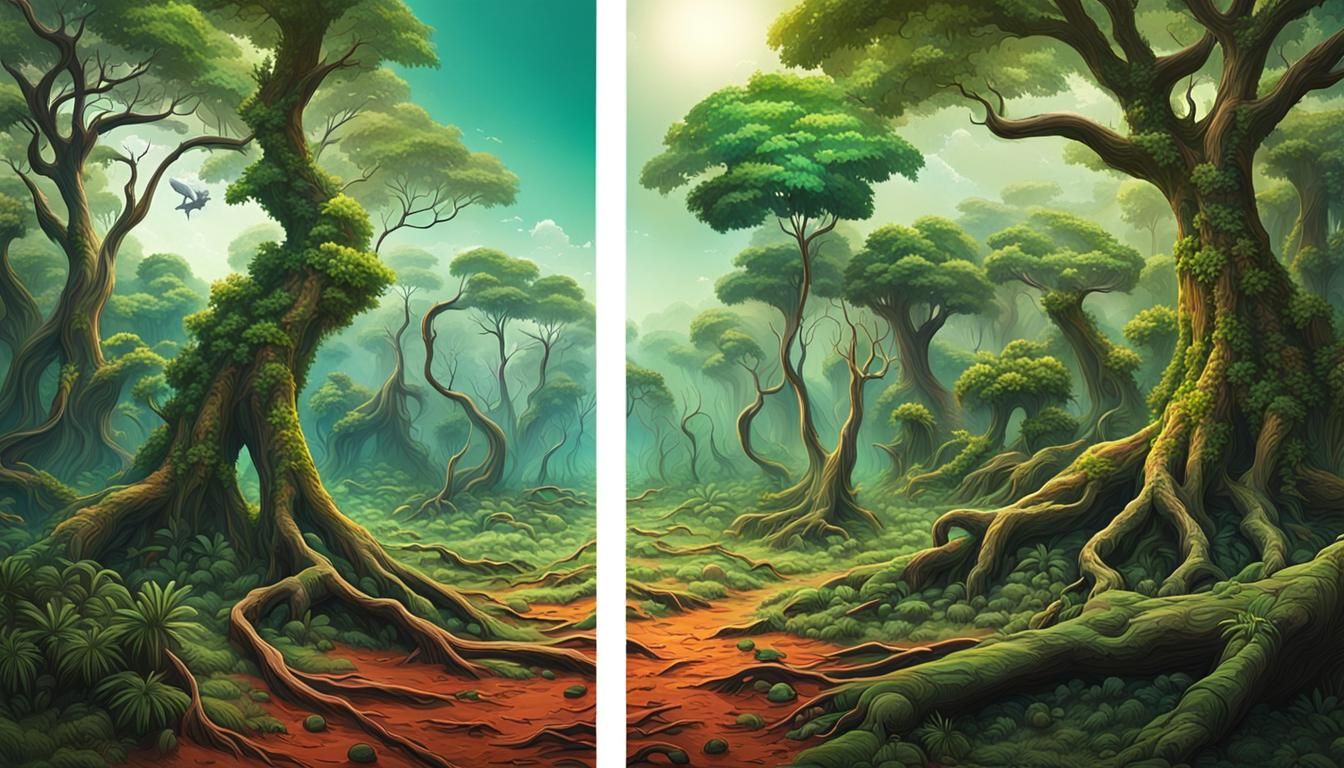 Verdant Jungle Meets Barren Wasteland