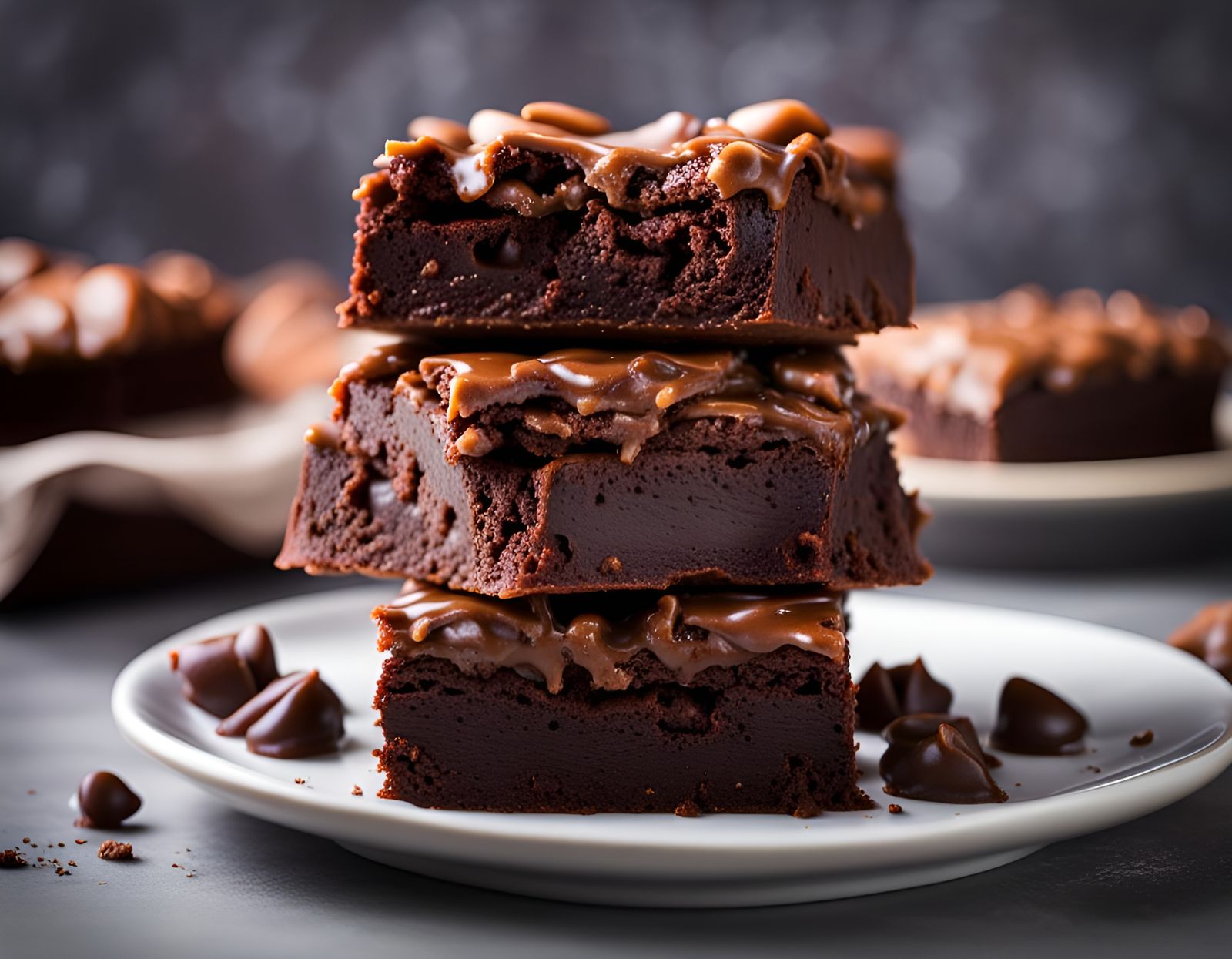 Delicious Stack of Brownies in Professional Photography