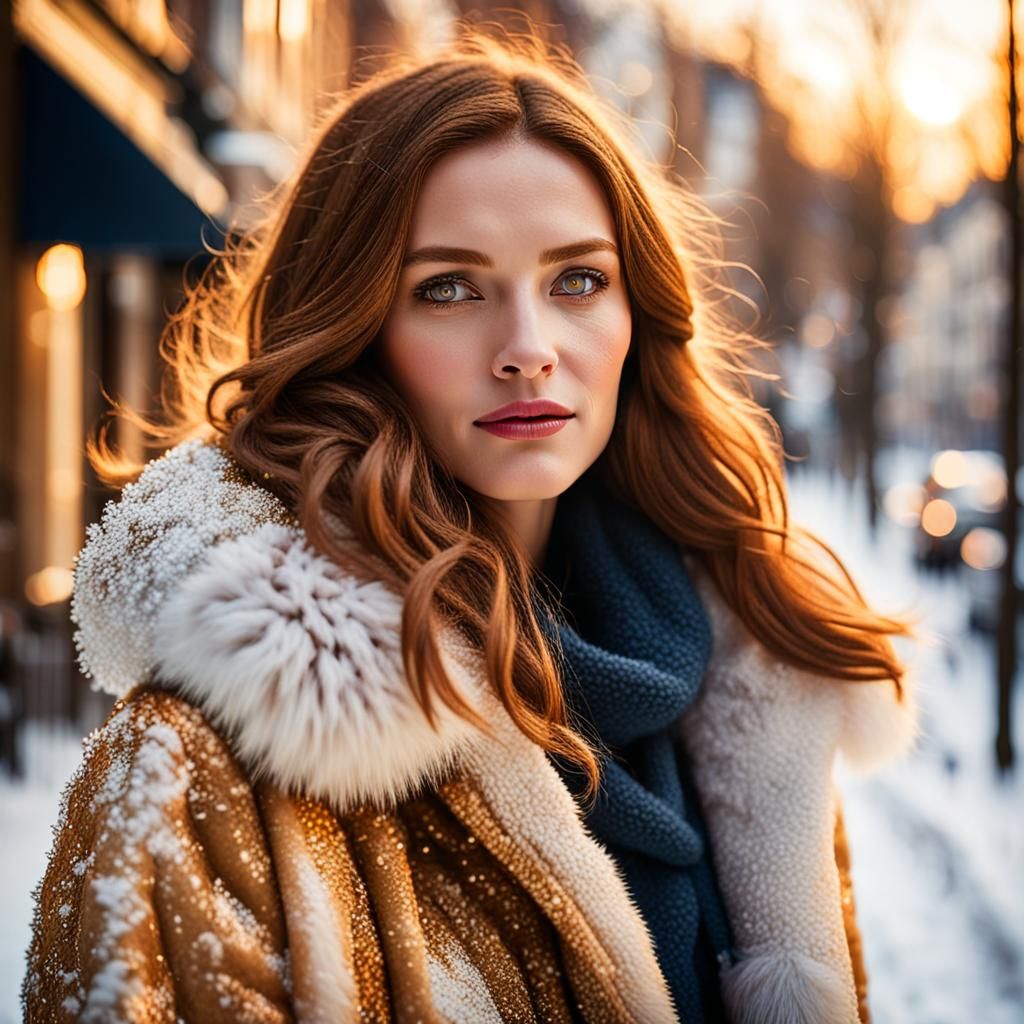 Mary-Jane Watson in Fur Coat, Fashion Photography