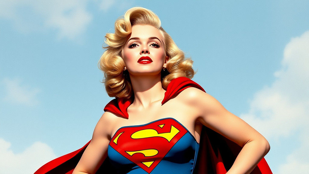 Marilyn Monroe as Supergirl: AI Art