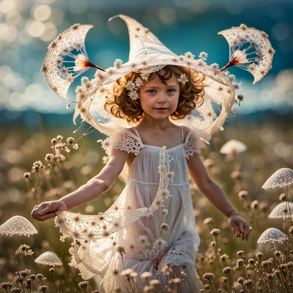 Filigree Witch Hat with Dancing Fairies