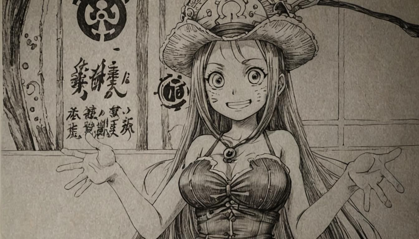 Hyperdetailed Charcoal Drawing of Nami as Waifu