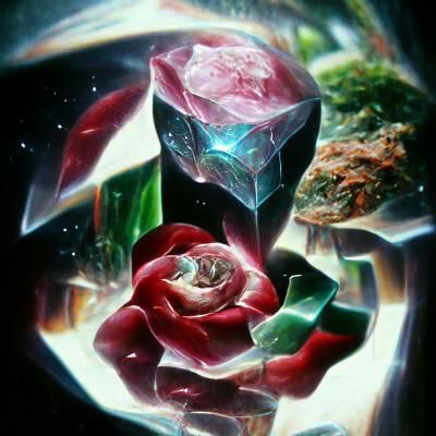 Jeweled Rose: An Astral Oil Painting