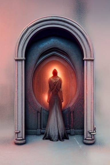 Sinister Time Portal in Closet, Academic Oil Painting