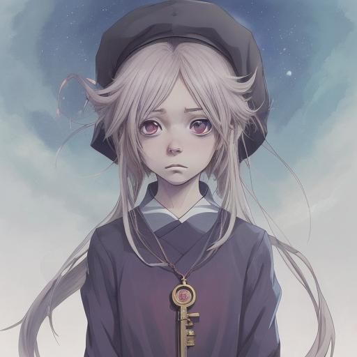 Sad Child in Anime Key Visual Style