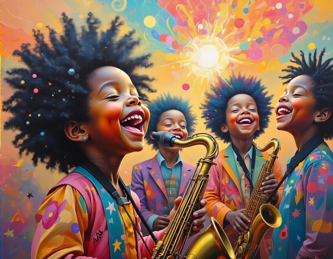 Afrofuturistic Children Celebrate Creators in Surreal Acryli...