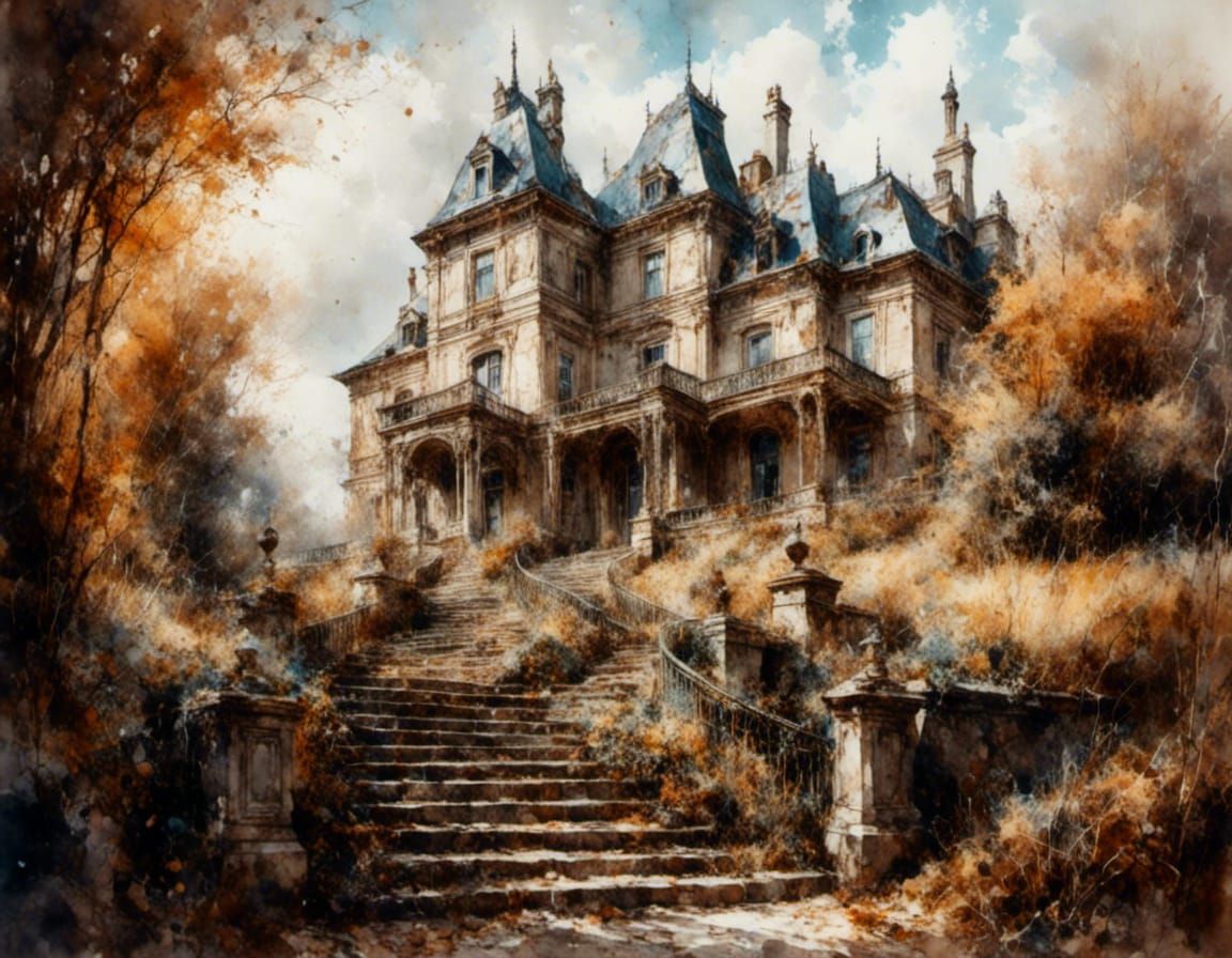 19th century manor house in decay