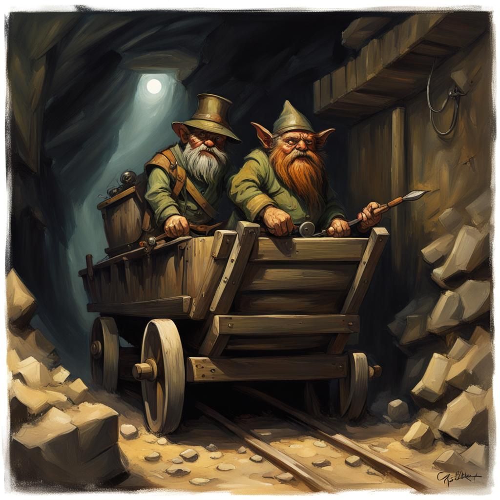 Goblin and Dwarf in Sinister Mine