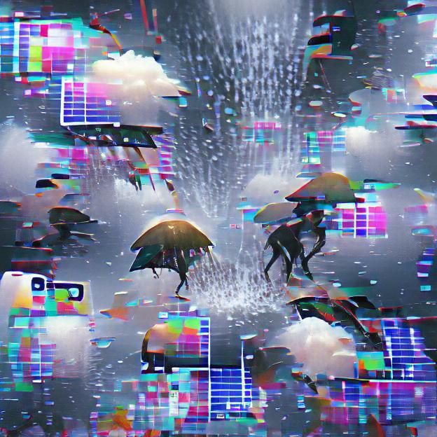 Abstract Digital Rain Code Cascade