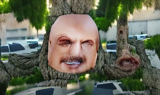 Humorous Tree Likeness in AI Generated Image