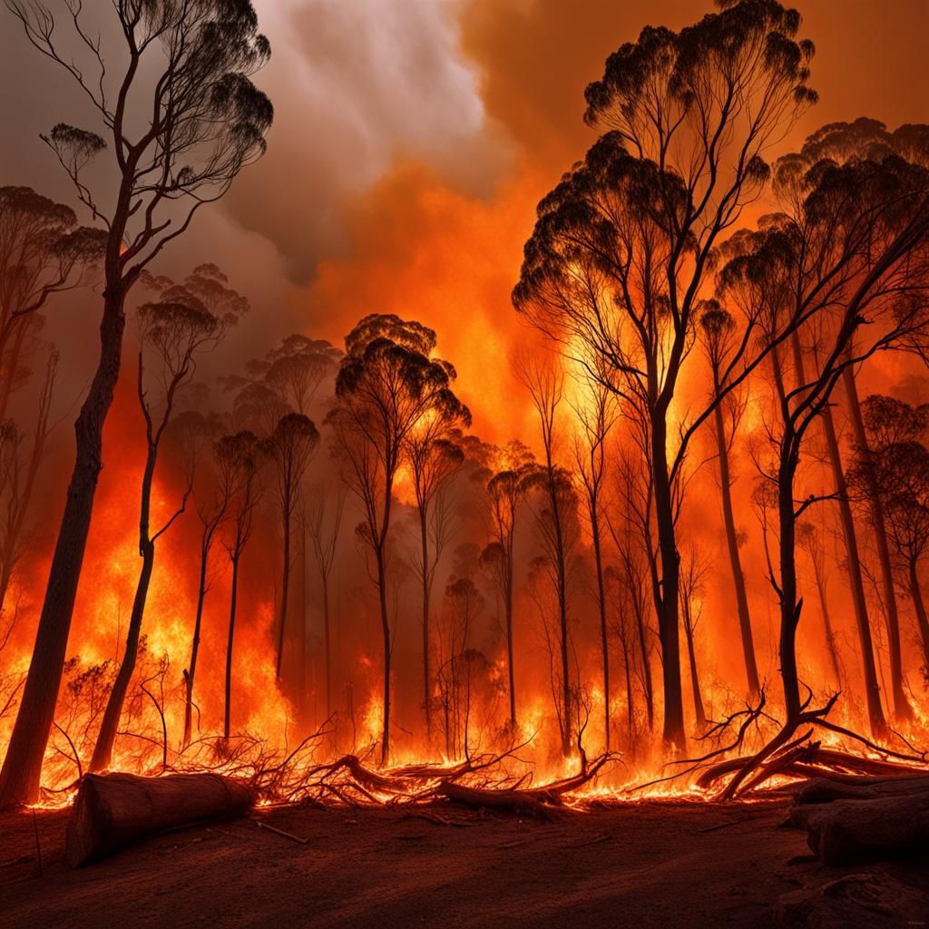 Photorealistic Bushfire Captures Nature's Fury