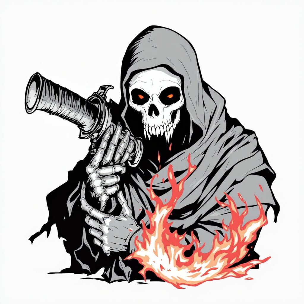 Stylized Grim Reaper Digital Art