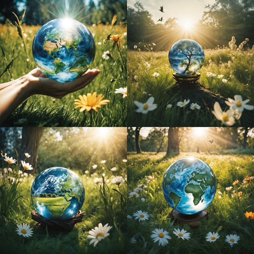 Woman Connects with Divine Mother Earth in a Vibrant, Natura...