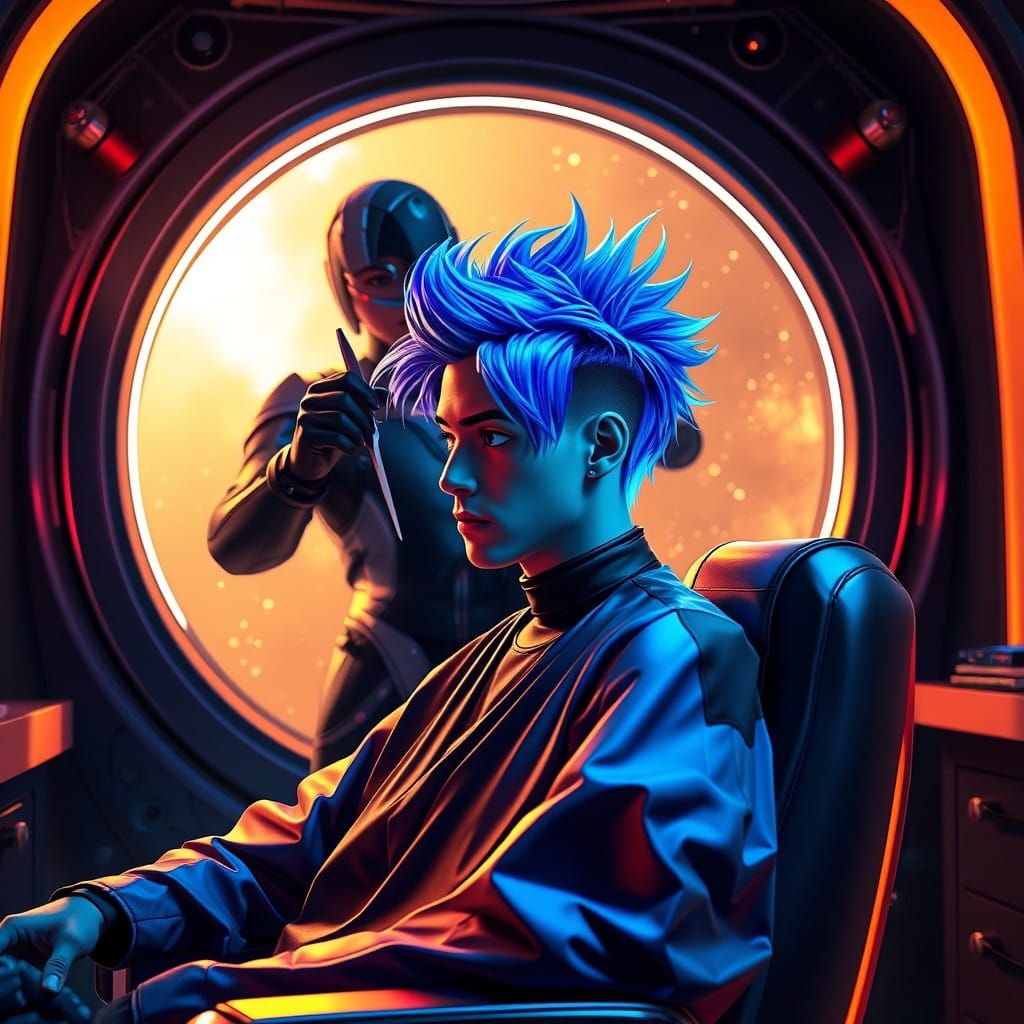 Cyberpunk Ninja Gets Futuristic Barber Makeover