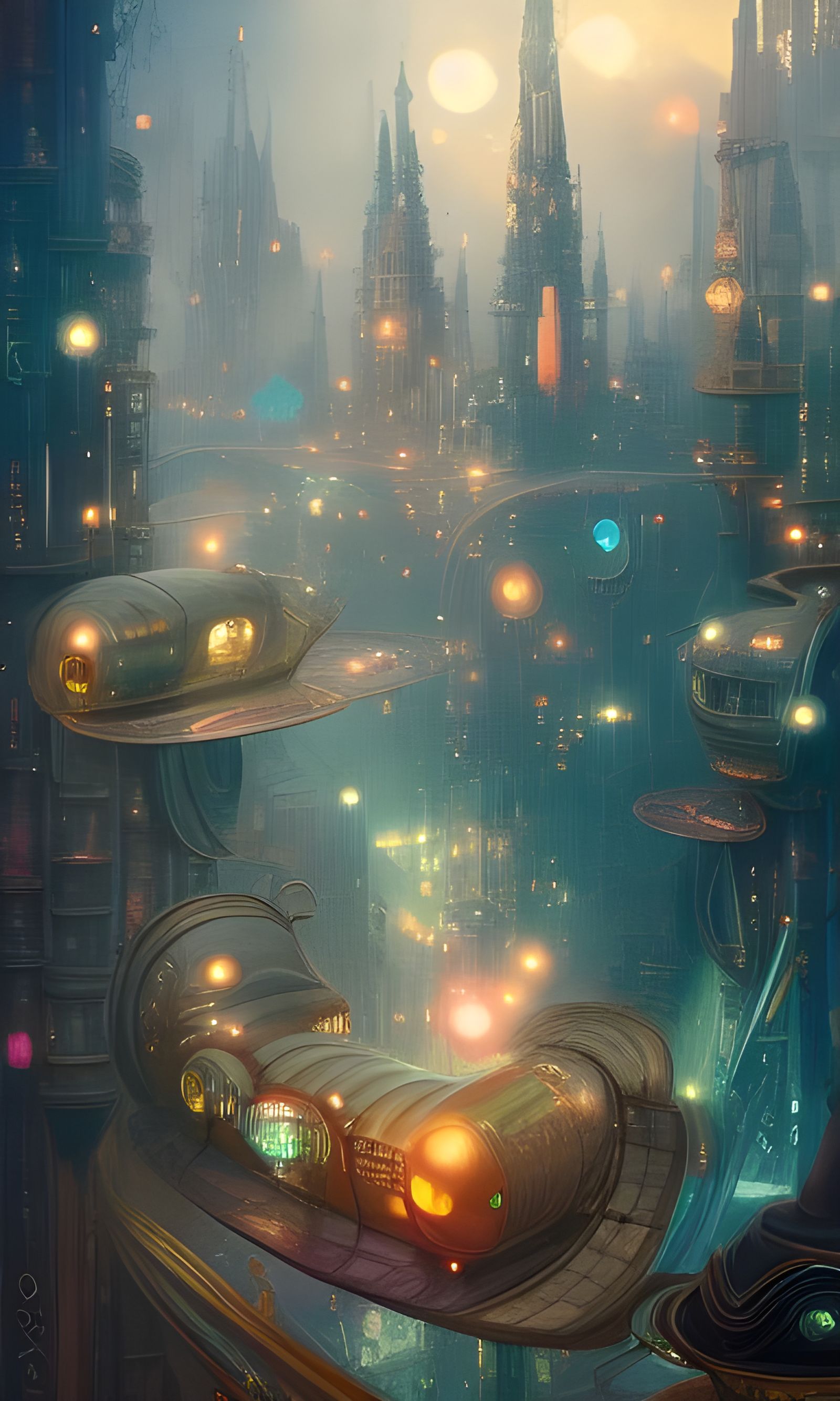 Steampunk fantasy city