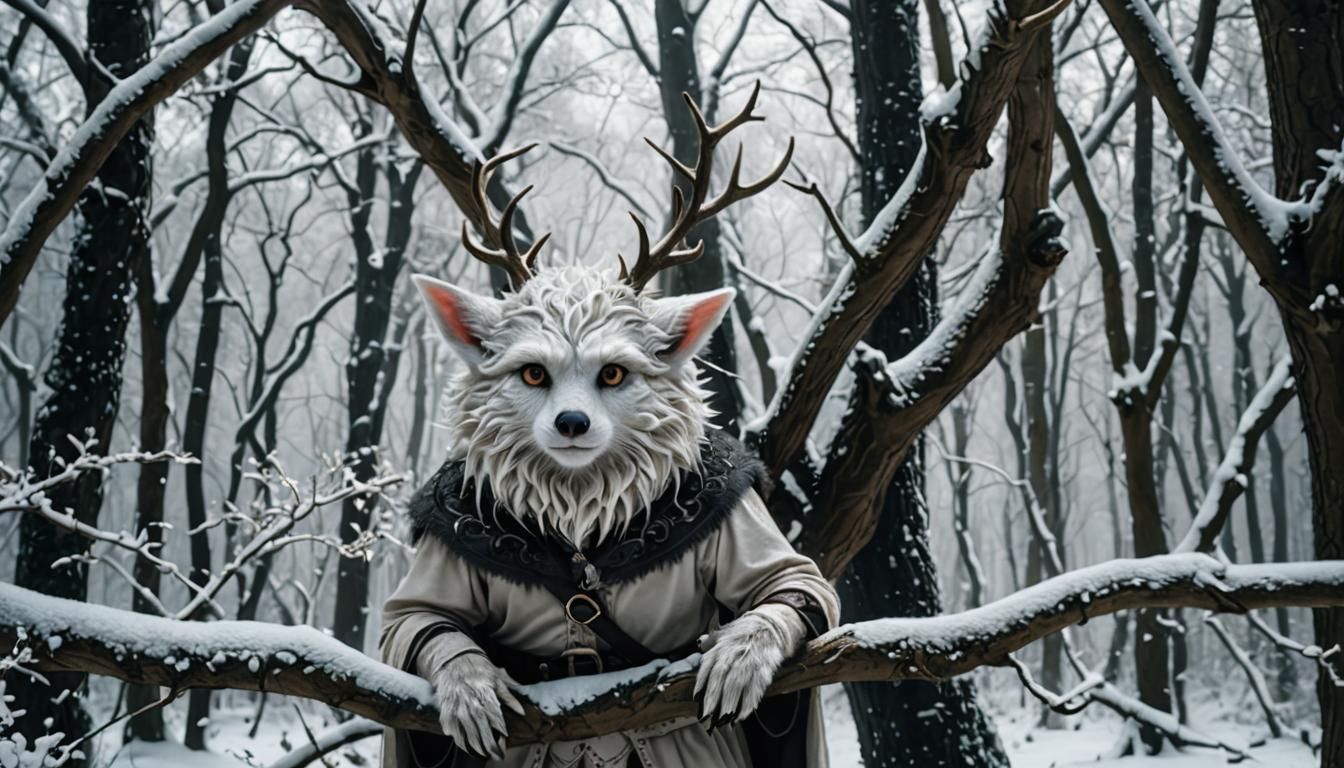 Eerie Furry Creatures in Enchanted Forest, Hyperrealistic