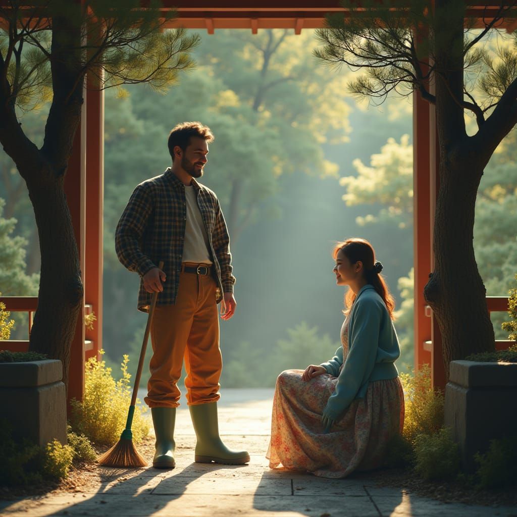 Glowing Pines: Fantasy Reimagining of Takasago Legend