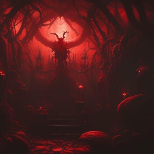 Dark Fantasy Skull and Roses Concept Art