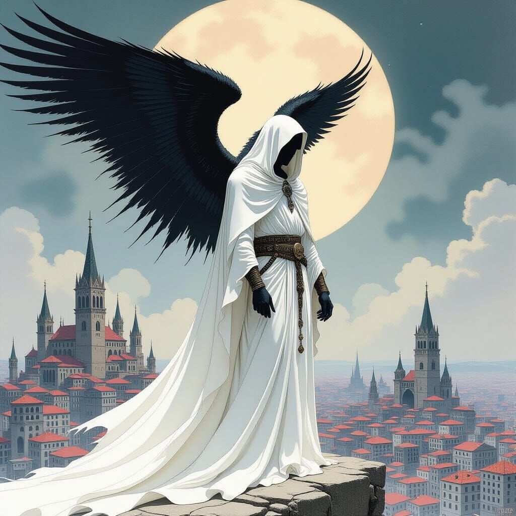 Azrael: Angel of Death in Surrealist Style