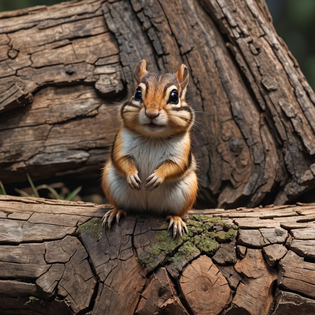 Baby Chipmunk Portrait in Fantasycore Style