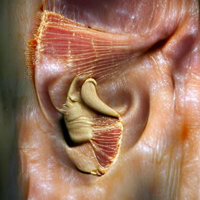 Anatomical Illustration of a Human Ear