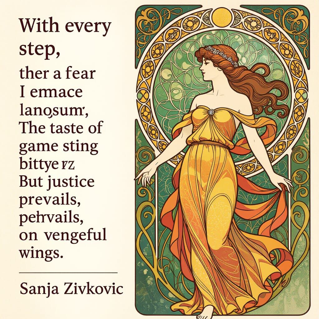 Art Nouveau Poem: Justice on Vengeful Wings