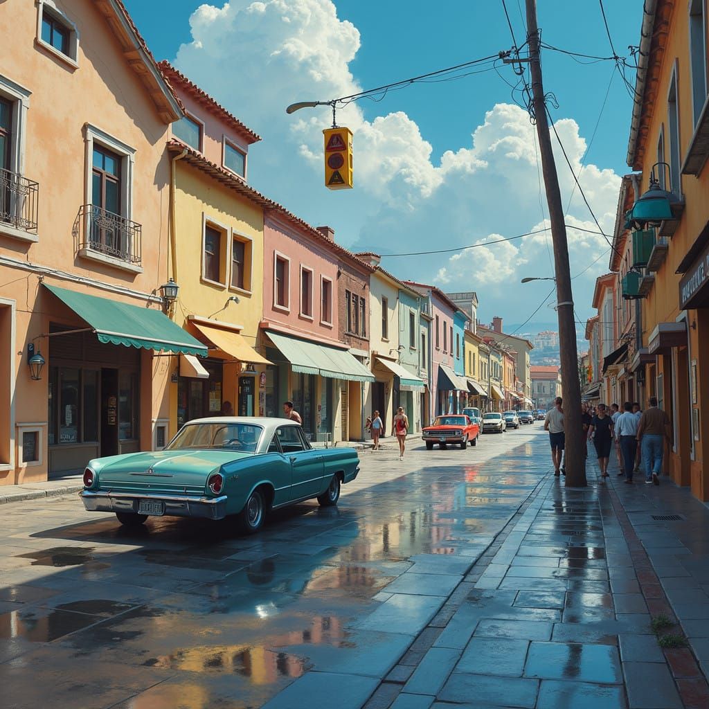 Realistic Cityscape in Hyperrealist Style