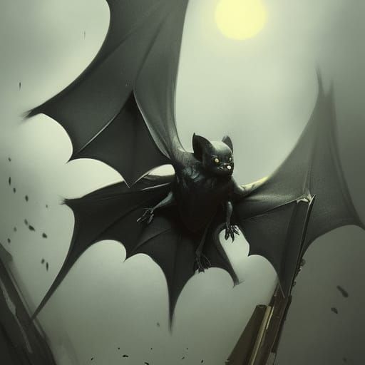 Sinister Bats, Gothic Horror Art