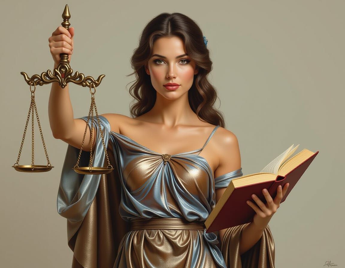 Goddess of Justice in Photorealistic Style