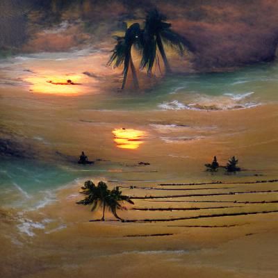 Golden Sunset Over a Tranquil Beach
