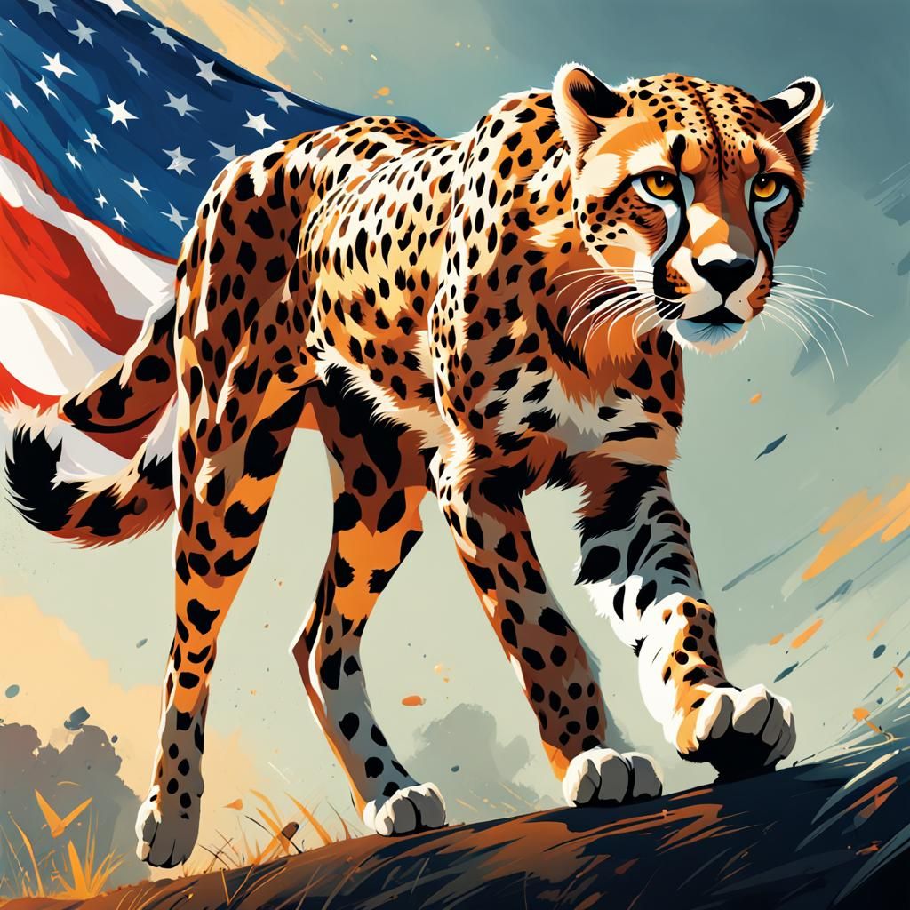 Cheetah Athlete in Dark Academia Style