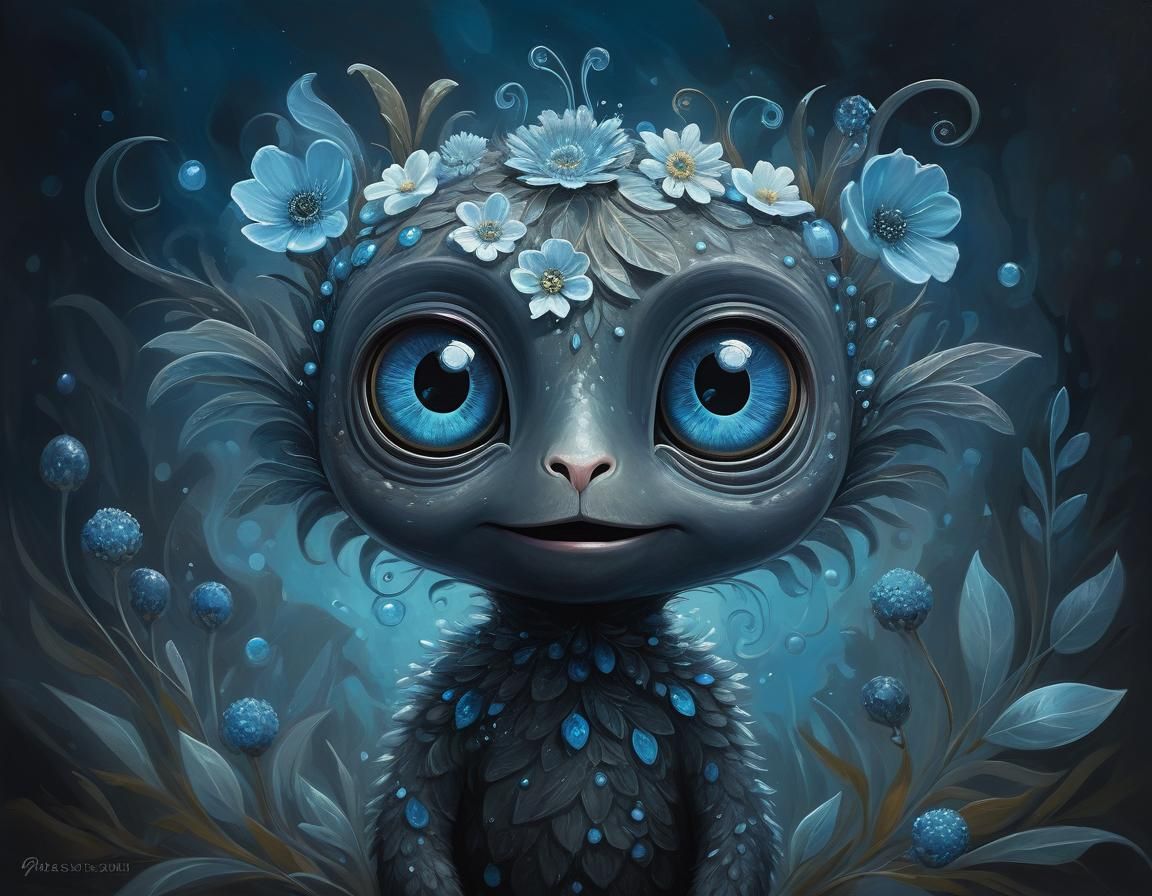 Cute Surreal Creature Named Fintan in Cubist Style