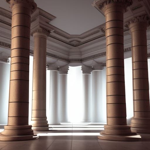 Detailed 3D Render of Columns Scene in 8k
