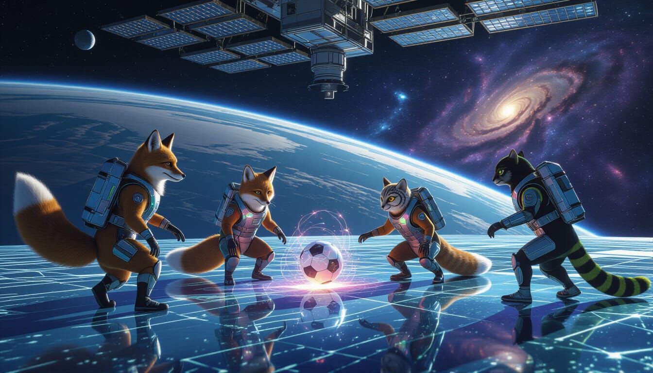 Zero Gravity Soccer Match: Animals Play in Orbit