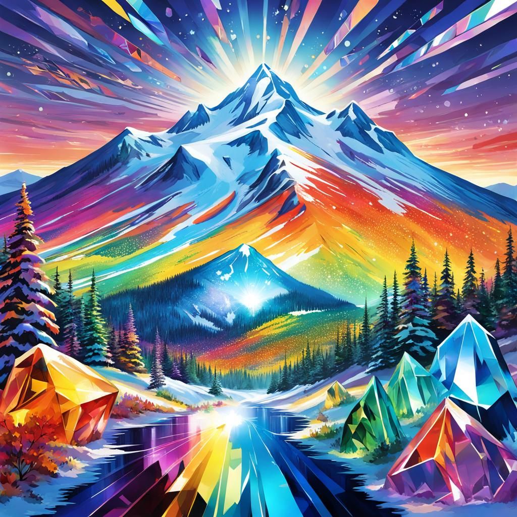 Colorful and Shiny Crystal Mountain