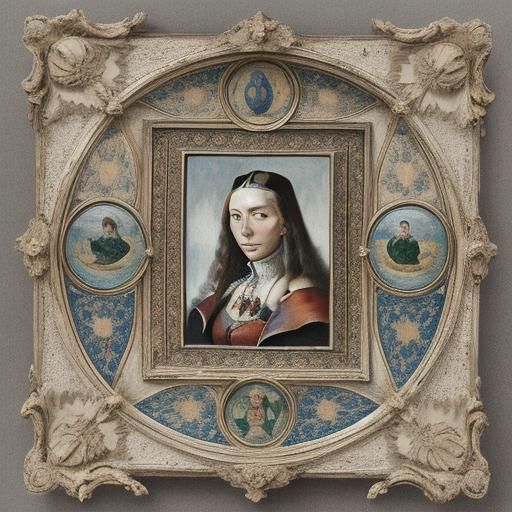 Abstract Portrait of a Countess in Oil on Canvas