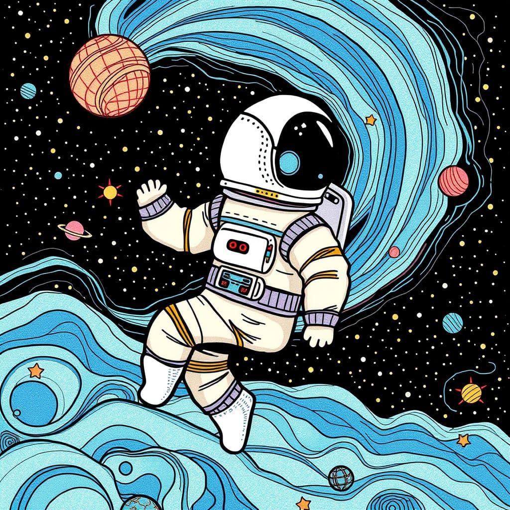 Vibrant Cosmic Doodle Art