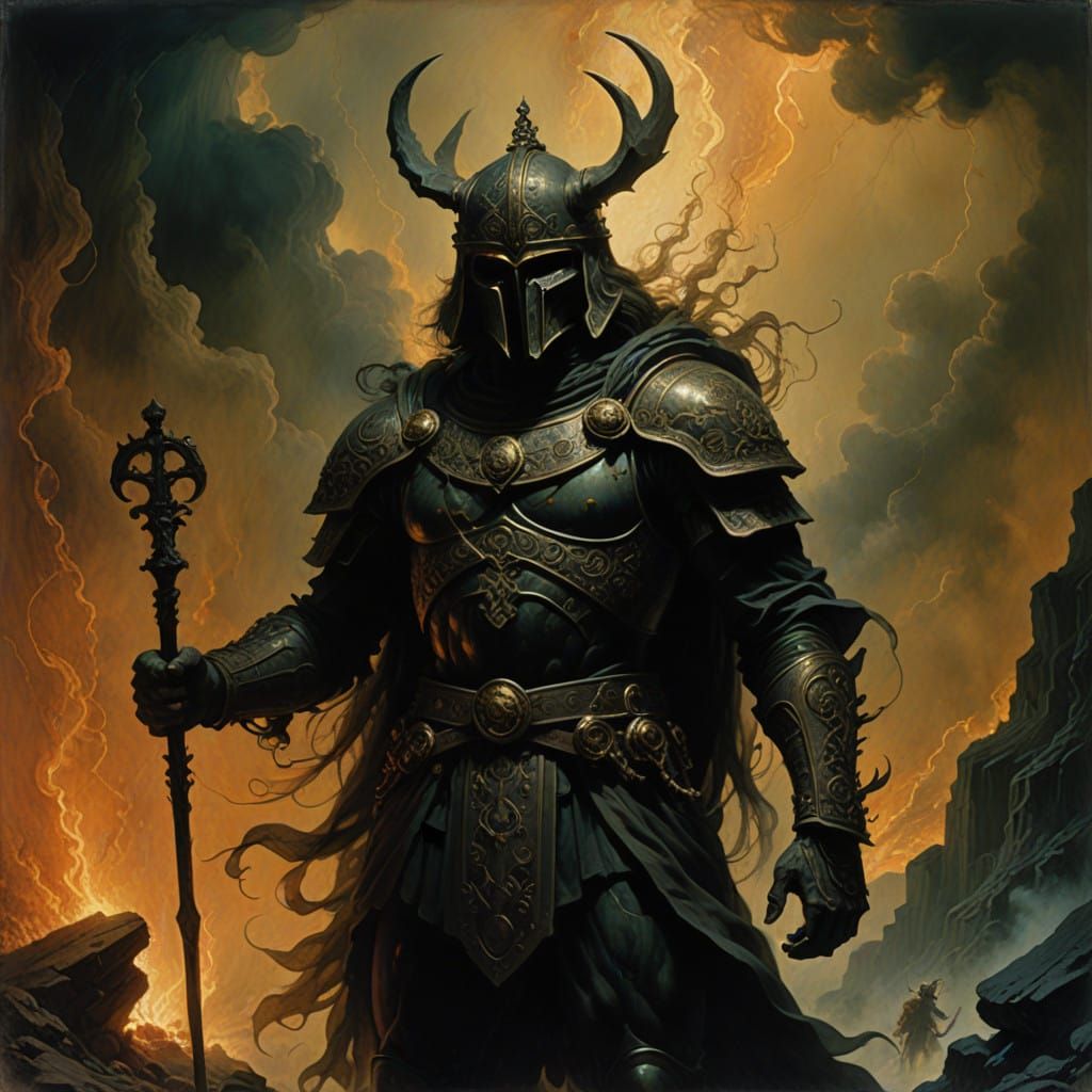 Majestic Roman God Pluto in Dark, Mystical Realm