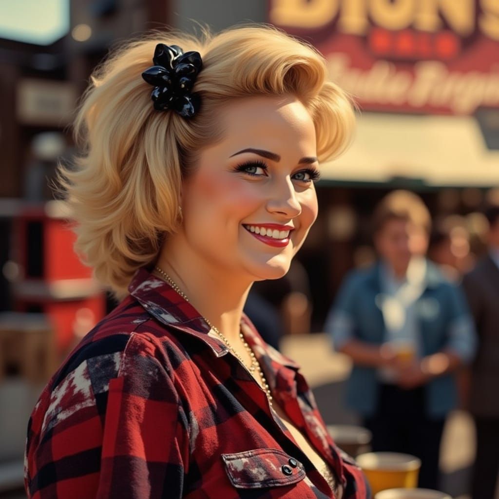 Rockabilly Girl in Rural Music Hall