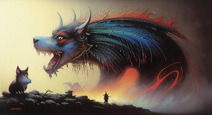 Japanese Folklore Spirits in Neo-Noir Technicolor