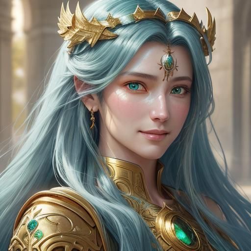 Goddess Belldandy Portrait in High Fantasy Style