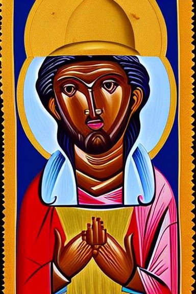 Greek Orthodox Icon in African Art Style