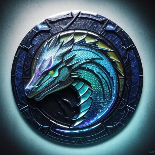 Surreal Masterpiece of a Glowing Mosaic Creature